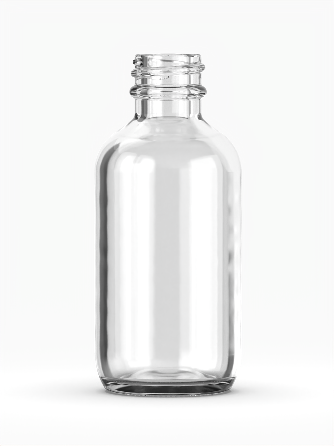 Clear 2 oz Boston Bottle Glass